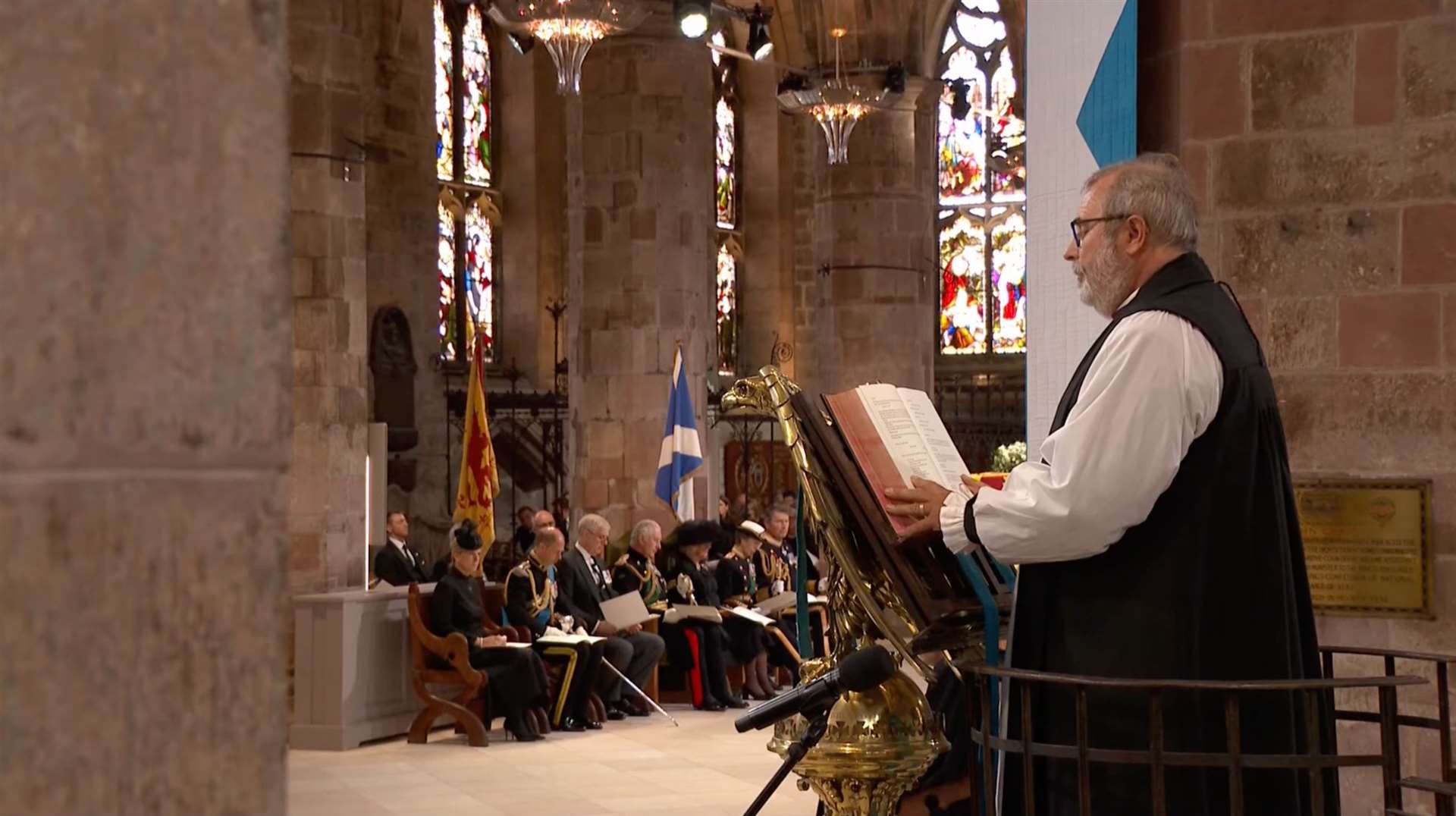 Bishop Mark Strange at the service of thanksgiving for the life of the Queen at St Giles' Cathedral in Edinburgh.