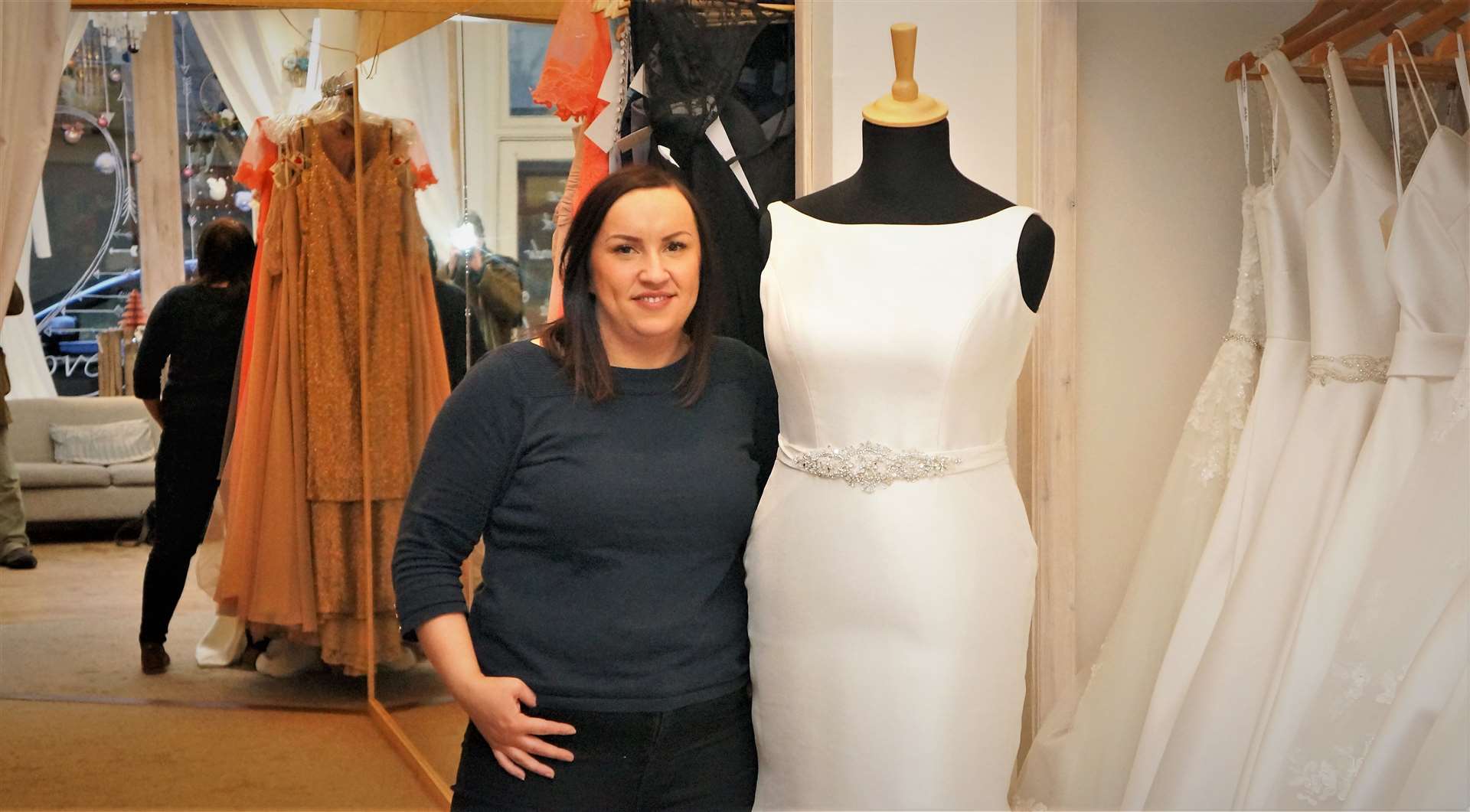 Beverley Miller in her bridal wear shop on Wick High Street. Picture: DGS