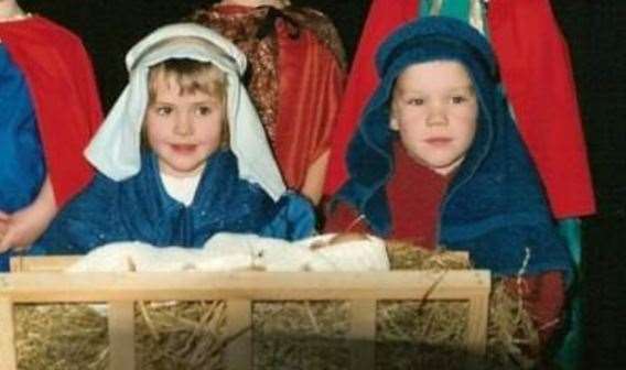 Marc Mackenzie and Claire Shearer in the roles of Mary and Joseph at the Castletown Nativity 24 years ago.