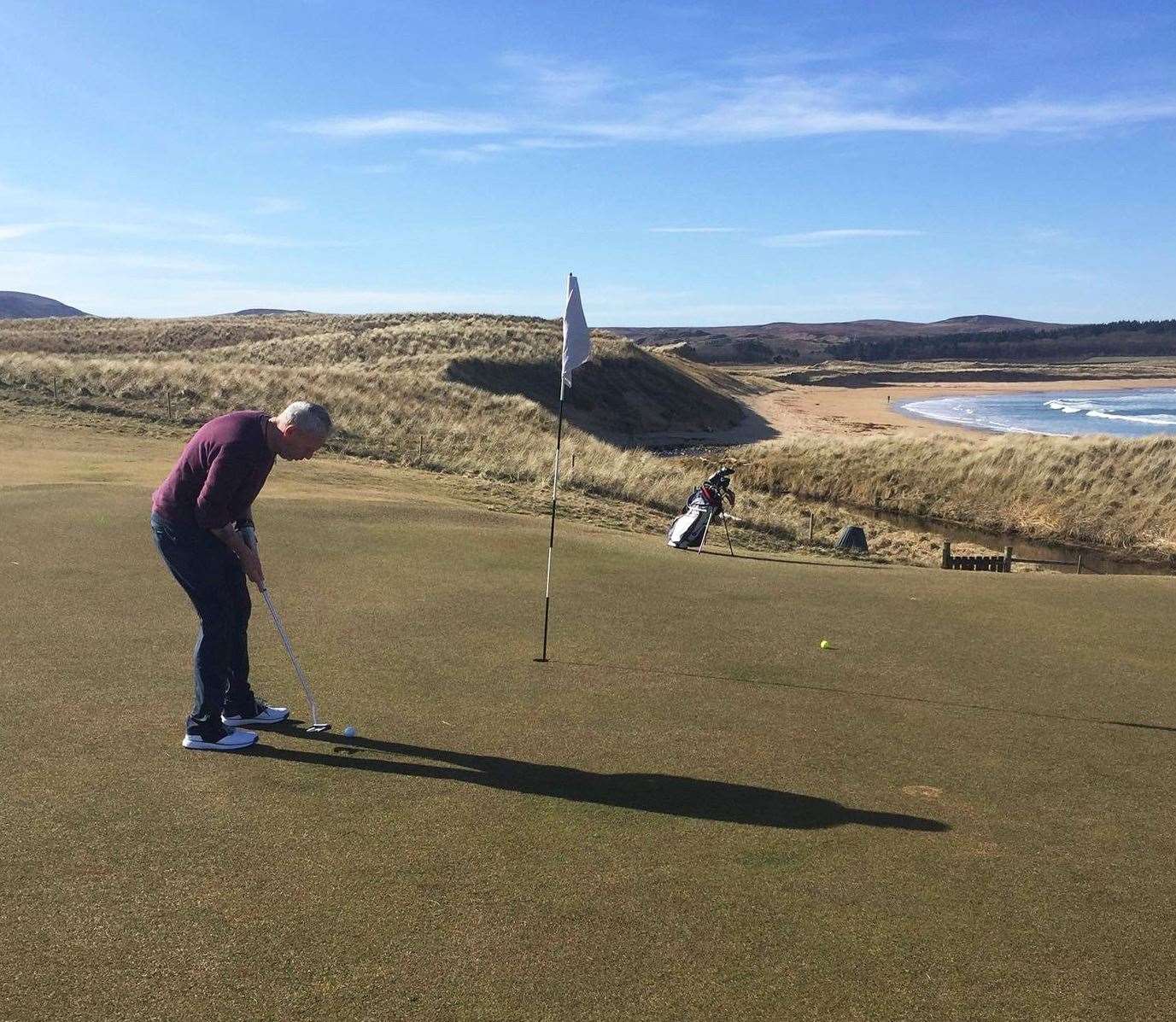 Donald Mowat putting at the ninth green during round 19 of the Winter League Stableford competition.