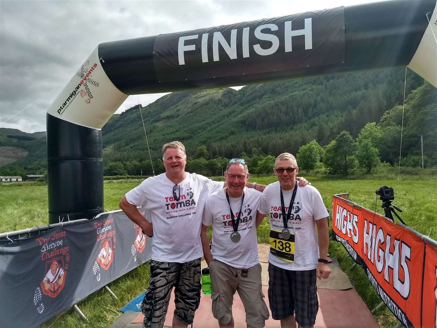 Finishing the Great Glencoe Challenge are (from left) Arthur Bruce, William MacDonald and Donald McWilliam.