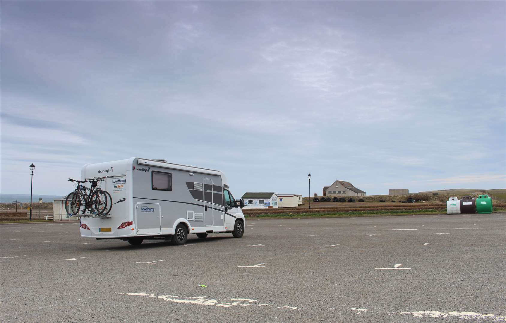 A lone campervan in the car park at John O'Groats on Sunday. Picture: Alan Hendry
