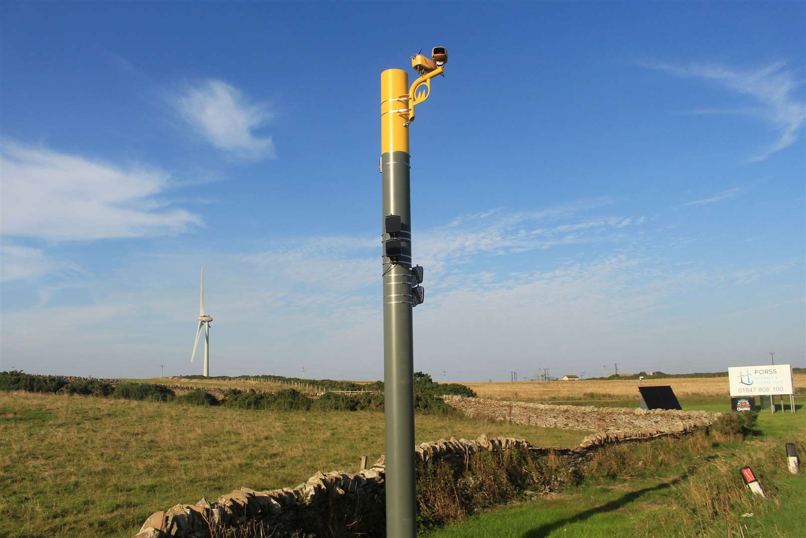 One of the speed cameras on the A836 during last year’s trial. Picture: Alan Hendry