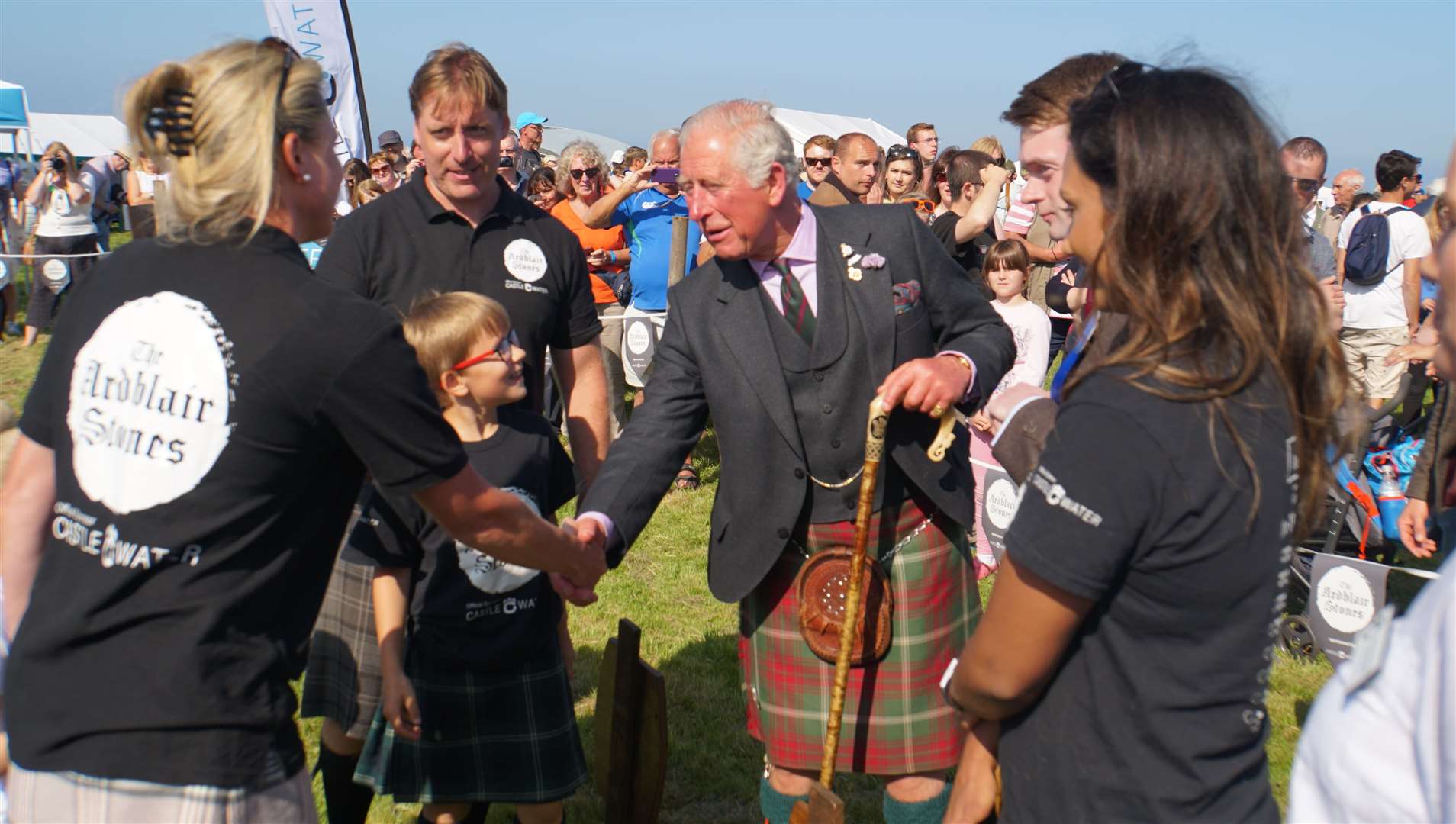 Prince Charles, the Duke of Rothesay, on a walkabout tour of the Mey Highland Games field in 2019, the last time the event was held. Picture: DGS