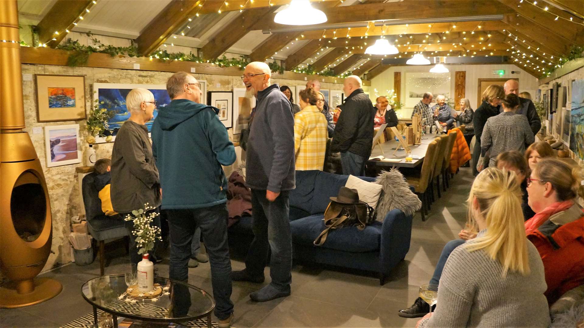 Dunnet Bay Distillery was filled with artists along with friends, relatives and connoisseurs. Pictures: DGS