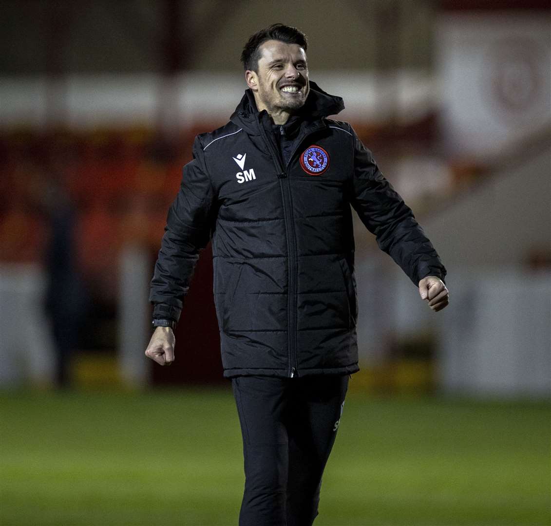 Steven Mackay at the end of Brora Rangers' sensational Scottish Cup victory over Hearts last week. Picture: Ken Macpherson