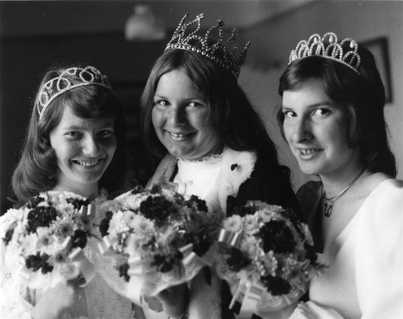 Lybster’s 1976 gala queen Margaret Crowe (centre) with attendants Mary Miller (left) and Donna Craigie. This is one of the hundreds of images that make up The McDonald Collection.