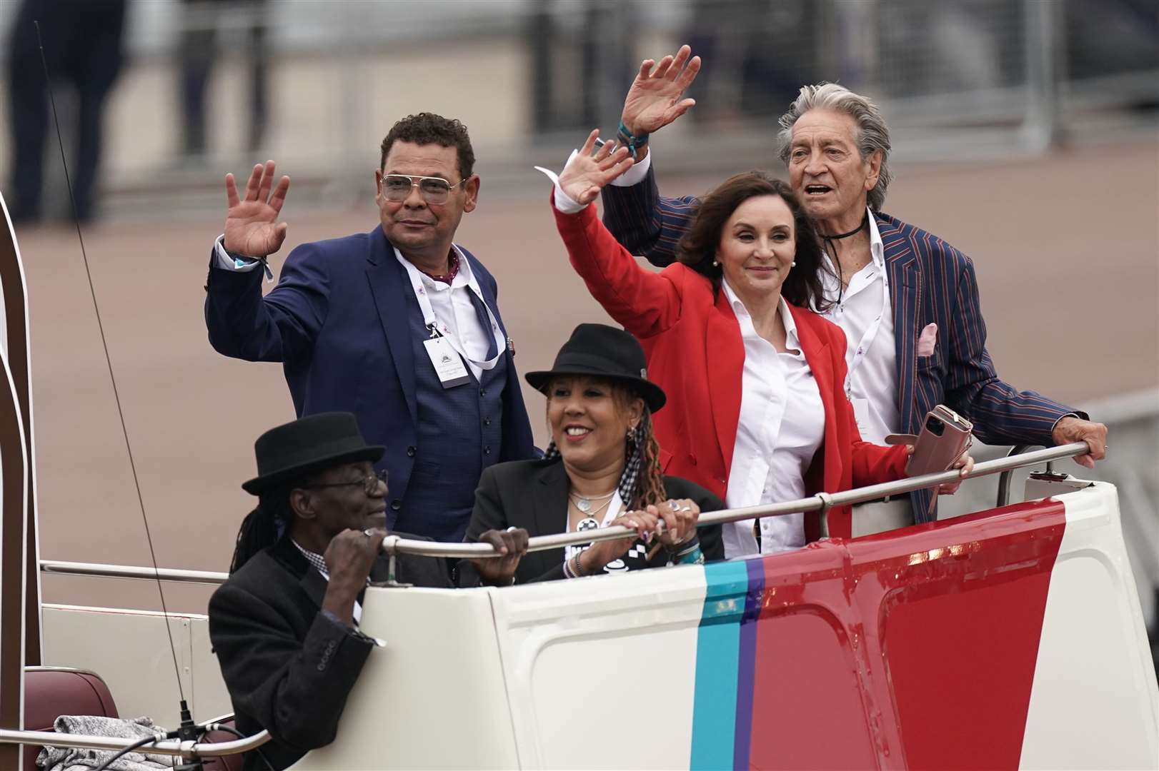 Craig Charles, Shirley Ballas and Patrick Mower during the Platinum Jubilee Pageant (Aaron Chown/PA)