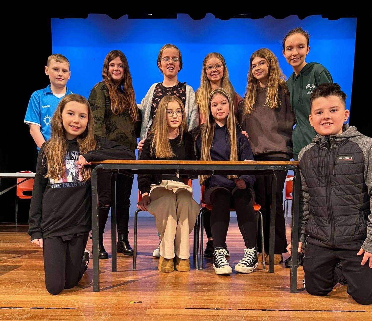 Wick Players' juniors who performed Round the World with Class 6 in the Assembly Rooms at the end of last year.