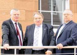 John Holden (centre) with brother Eammon Holden (left) and brother-in-law Roger Ewen (right)