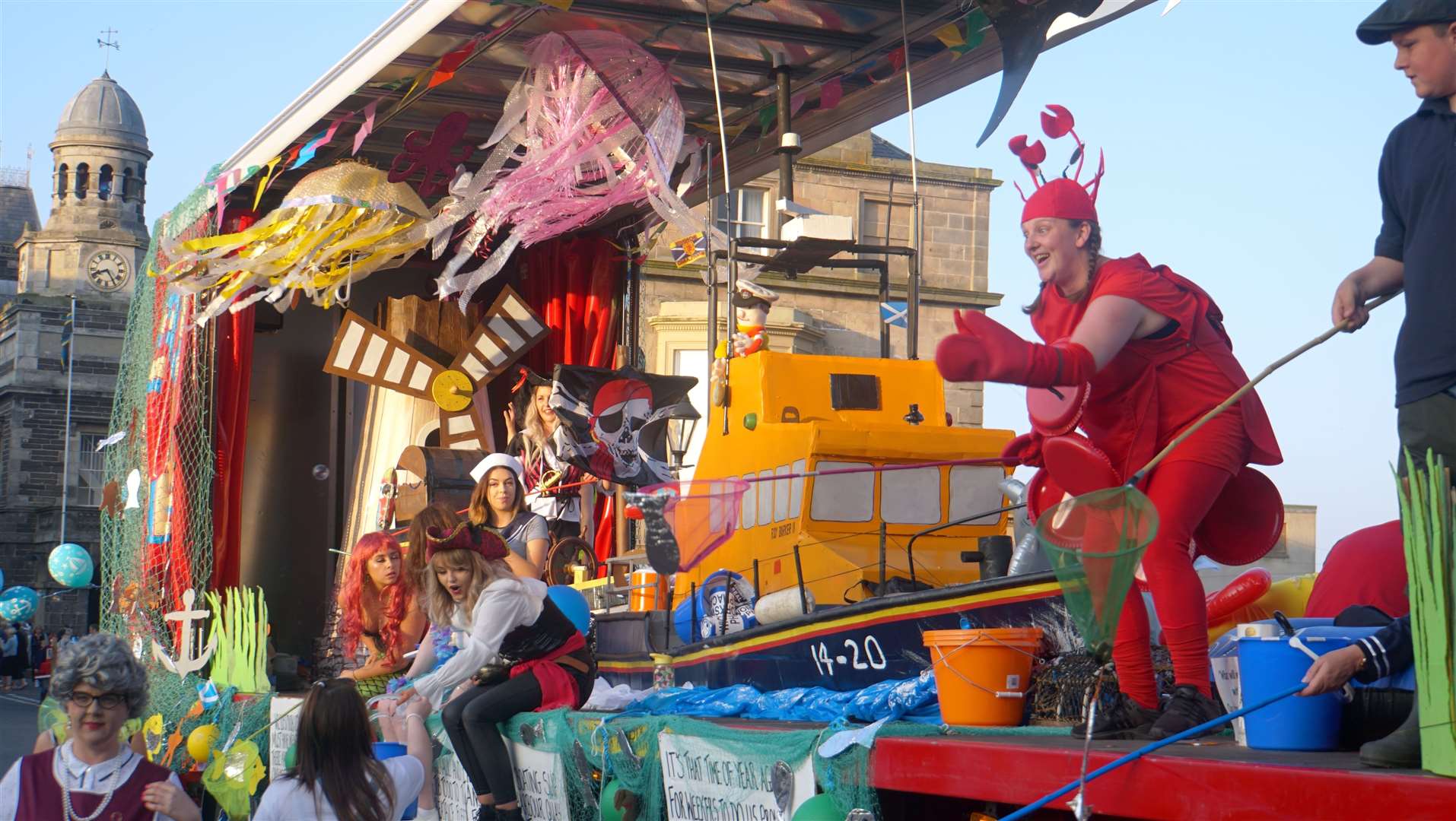 One of the decorated floats passing through the town centre during Wick Gala Week 2019. Picture: DGS