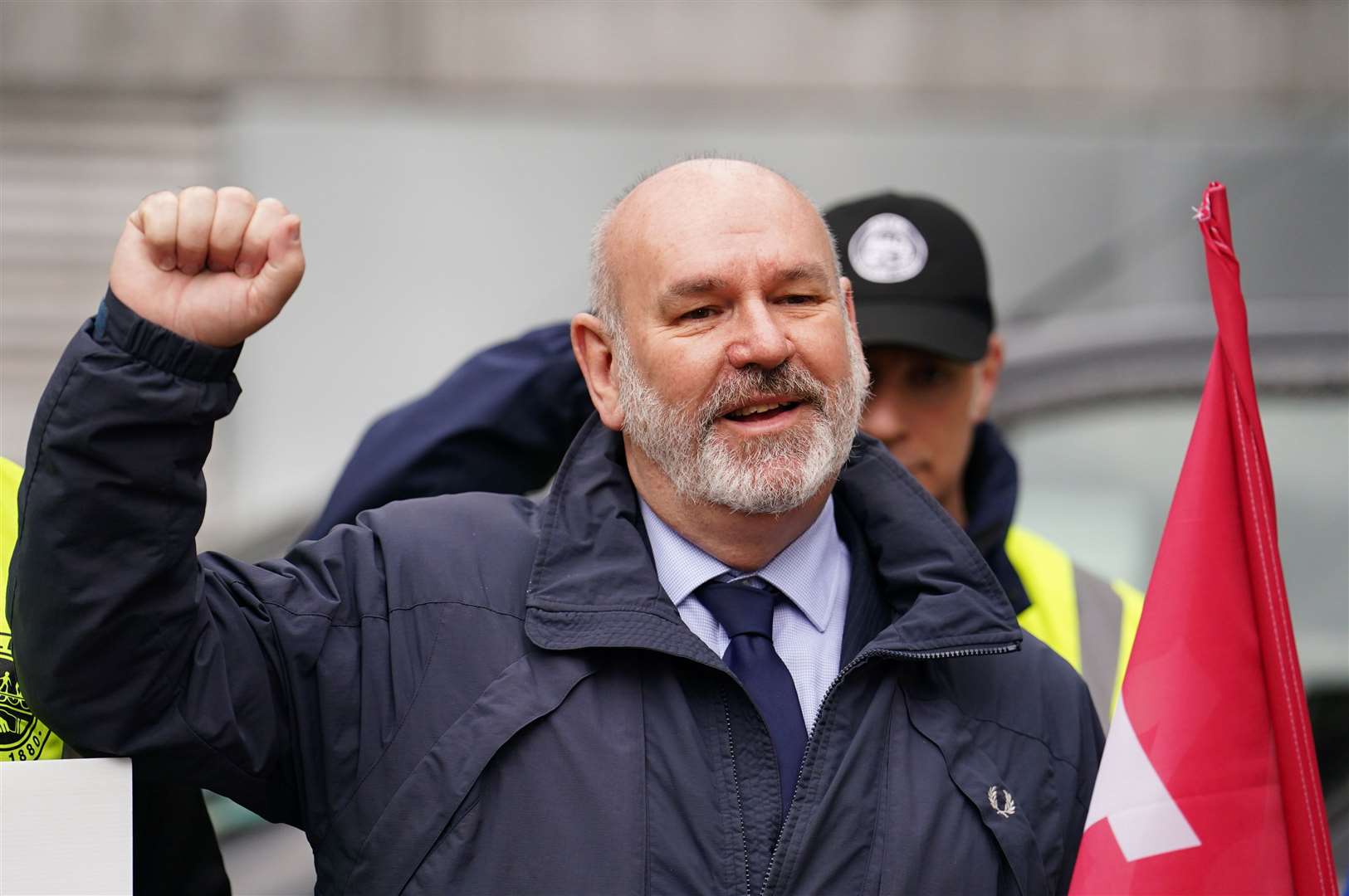 Aslef general secretary Mick Whelan on the picket line at Euston (Jordan Pettitt/PA)