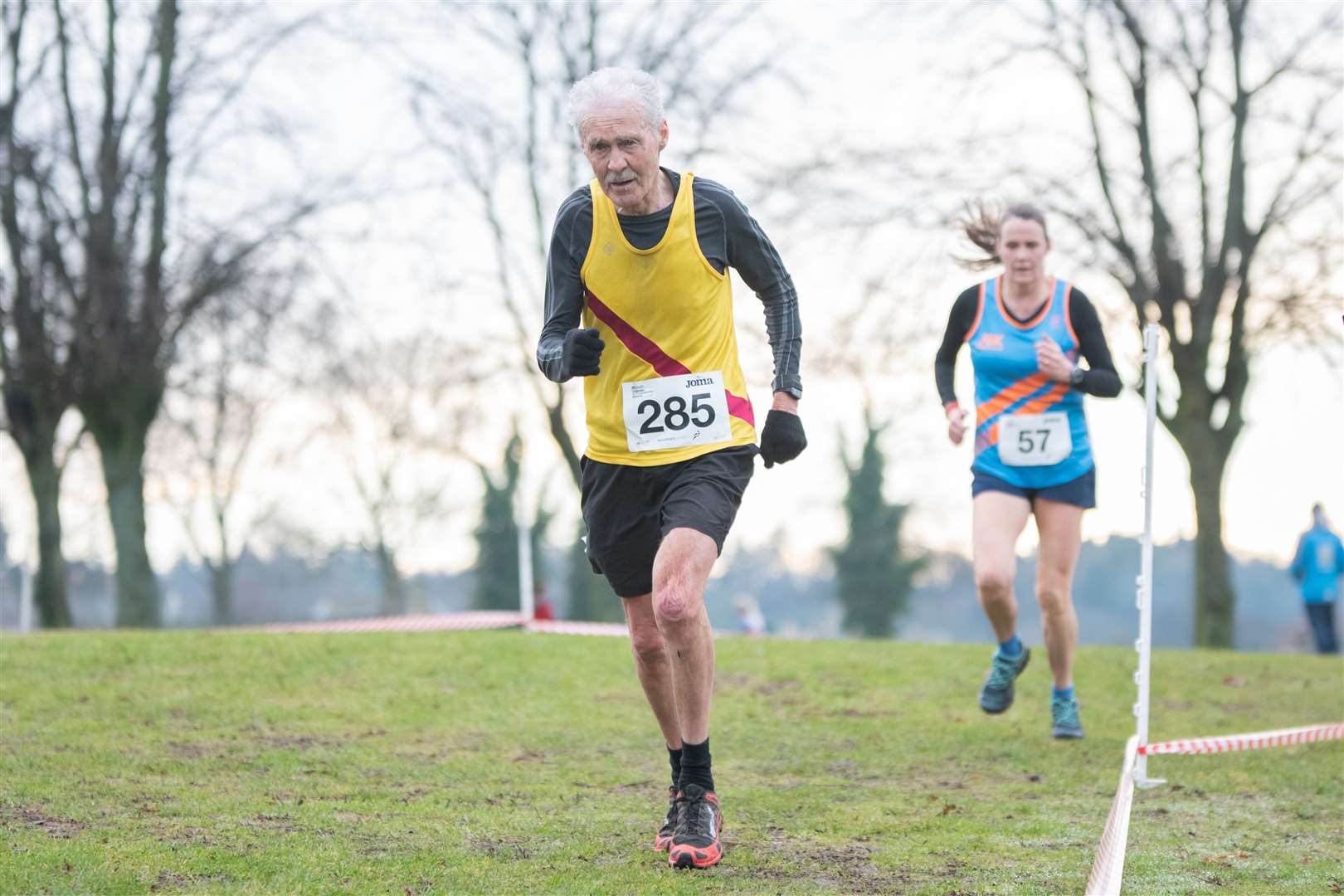 Former Caithness man Alex Sutherland – now with Inverness Harriers – took gold in the M75 category at the Masters events at Forres. Picture: Daniel Forsyth