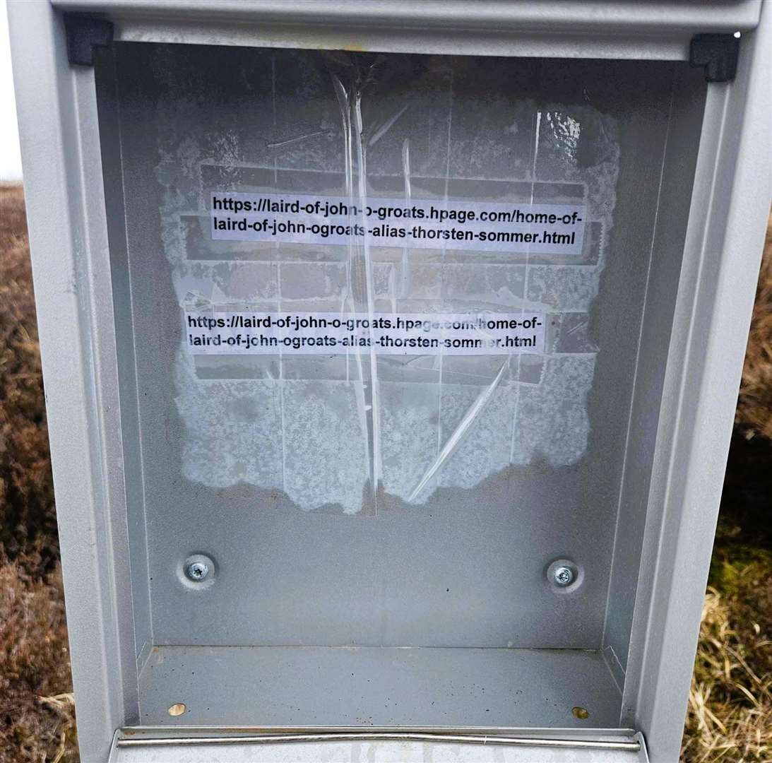 The PIN number is on the door flap and when opened there is nothing inside but a website address pasted on the back. Picture: Chris Aitken
