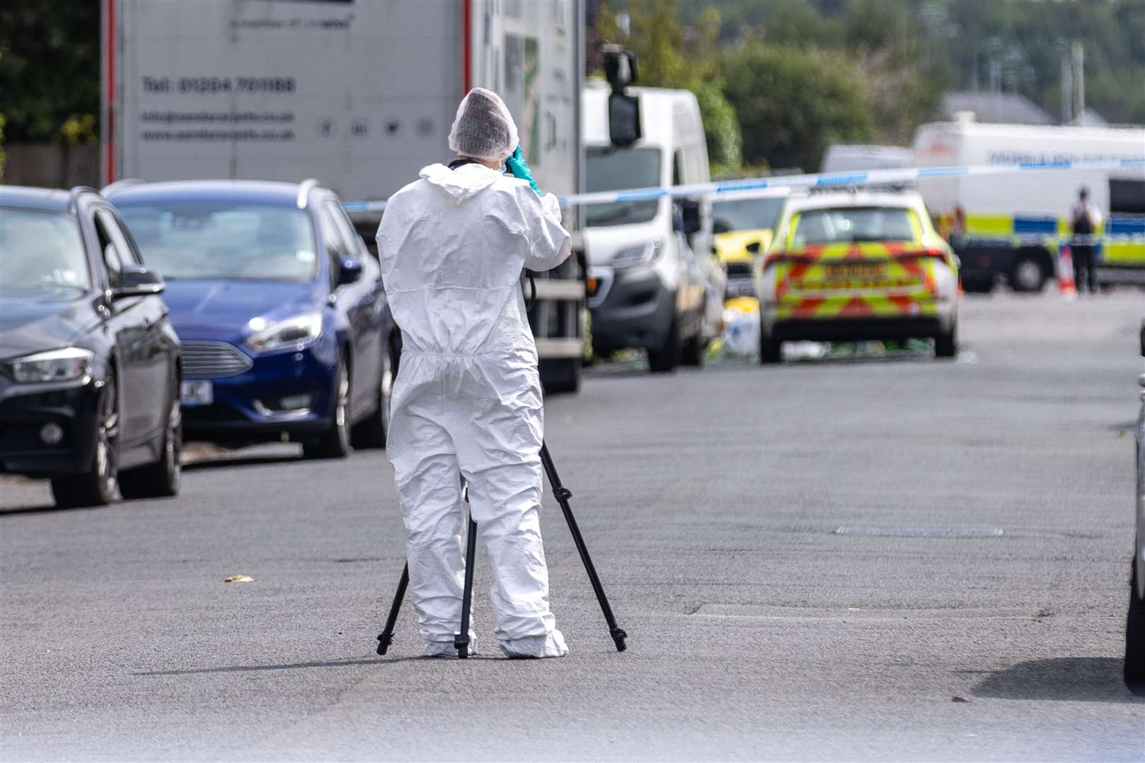 A forensic investigator in Hart Street, Southport (James Speakman/PA)