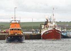 Thurso lifeboat ‘The Taylors’ with the ‘Deeside’ safely back at Scrabster.