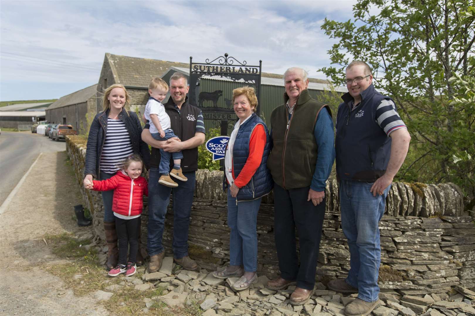 The Sutherland family, Kenneth and Elspeth, with son Stephen (right) and son Kenneth jnr along with his wife Fiona, son Jack and daughter Amy. Picture: Robert MacDonald / Northern Studios