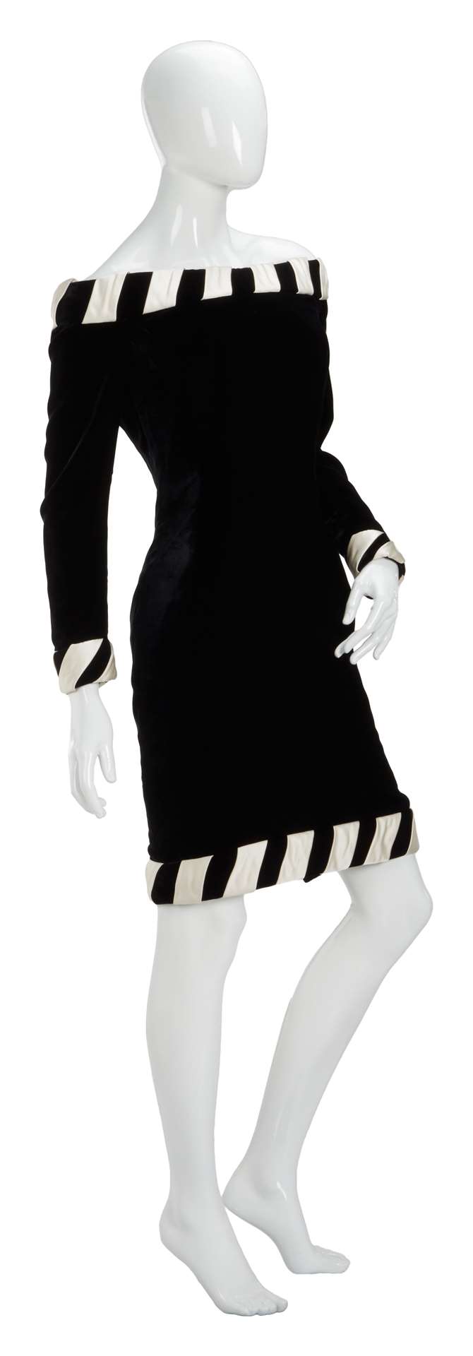 The black velvet cocktail dress was designed by Catherine Walker and worn by Diana (Julien’s Auctions/PA)