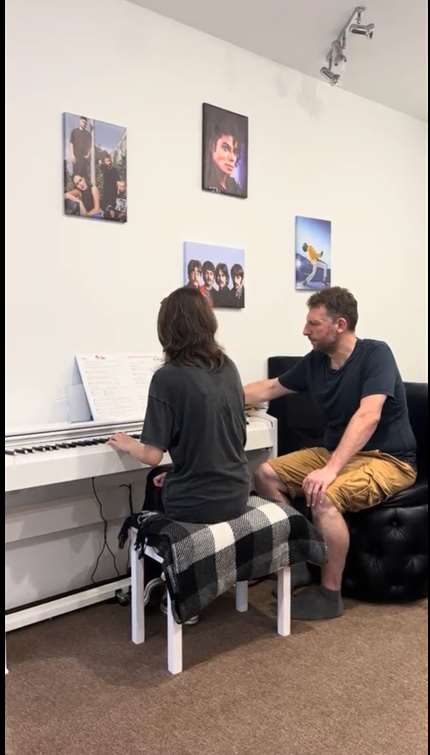 A student being taught by Mr Valentine (Make It Possible Ukraine/PA)