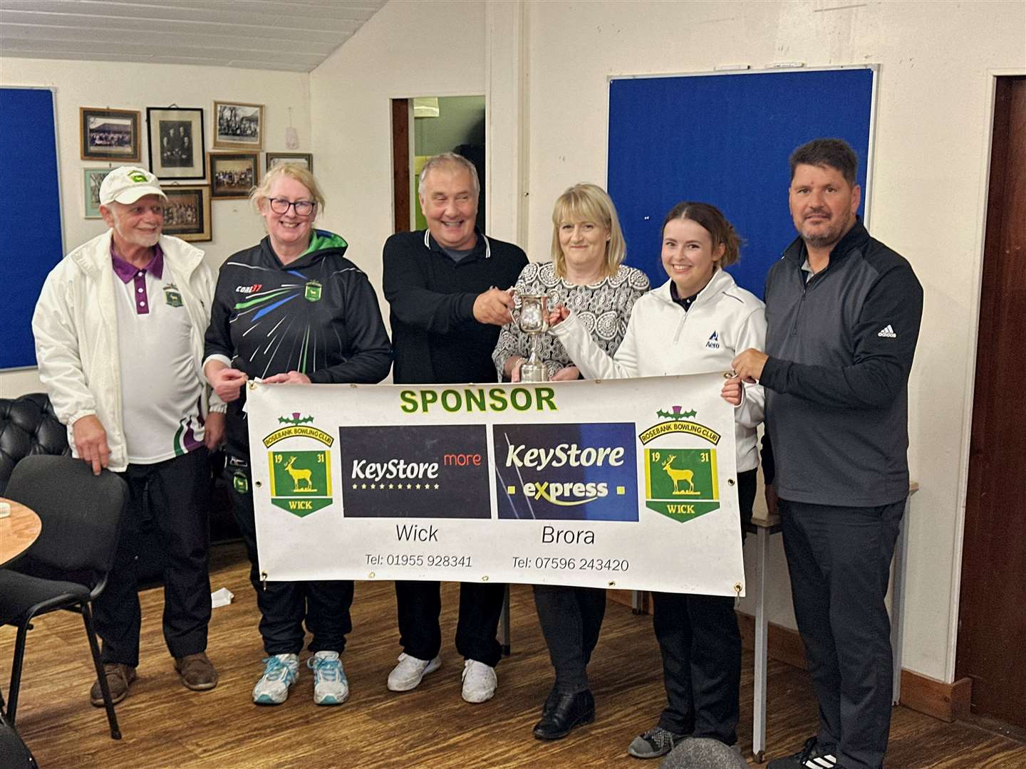 From left: Rosebank vice-president Donald Banks, Caroline Tait, Stewart Cumming, Avril Budge, Danielle Cowan and Graham John.