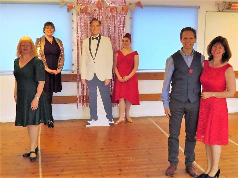 From left, Harriette Tueween, Lesley Gunn, a deflated Craig Revel Horwood, Carys Miller, Guy and Jennifer Gordon at a Thurso Come Dancing event last year.