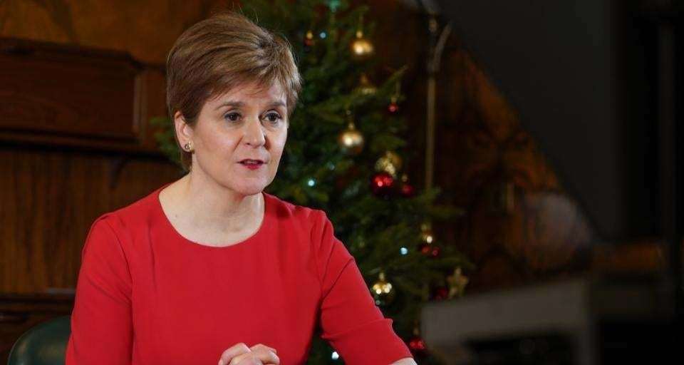 First Minister Nicola Sturgeon urges the public to stay at home for Hogmanay.