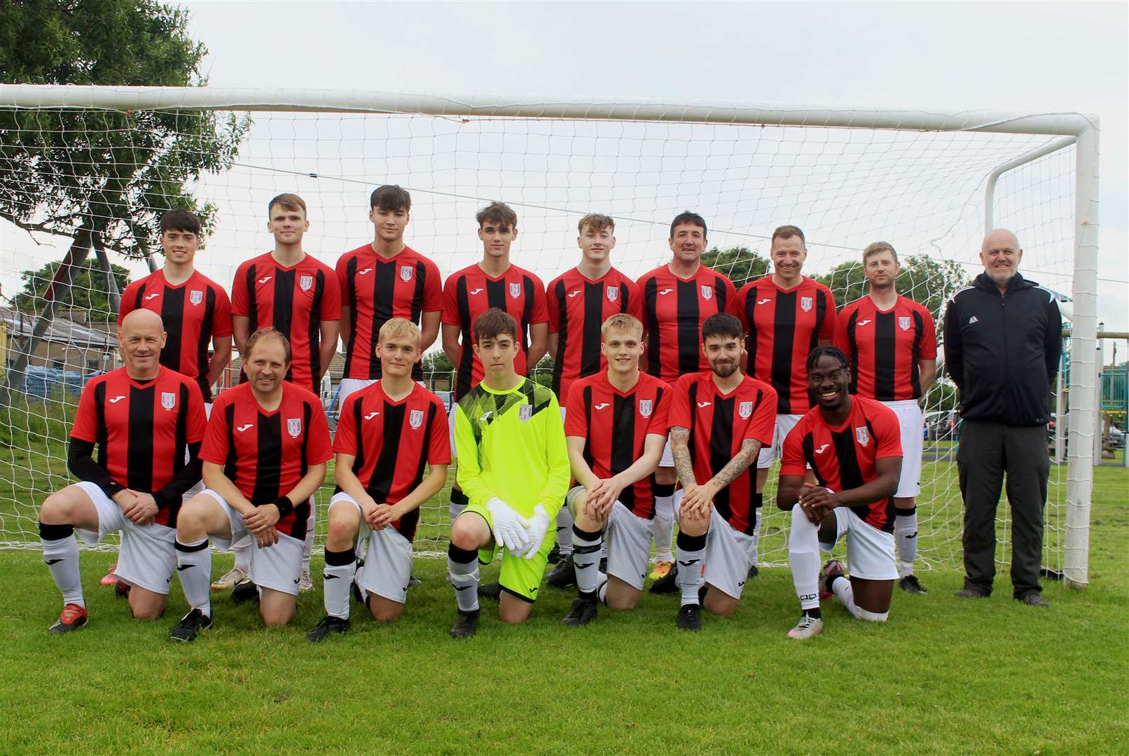 Thurso Swifts lining up before their David Allan Shield first-round tie at Watten. Picture: Alan Hendry
