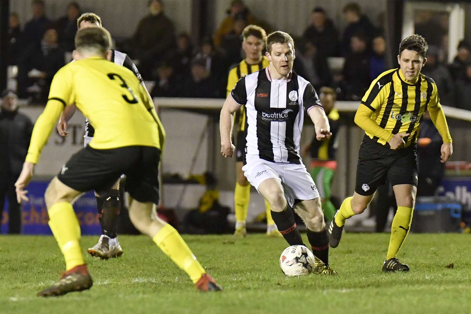 Davie Allan on the ball for Wick Academy during a 2-0 home win against Nairn County in March 2019. Nairn were one of six teams due to visit Harmsworth Park before the 2019/20 Highland League campaign was cut short by the coronavirus crisis. Picture: Mel Roger