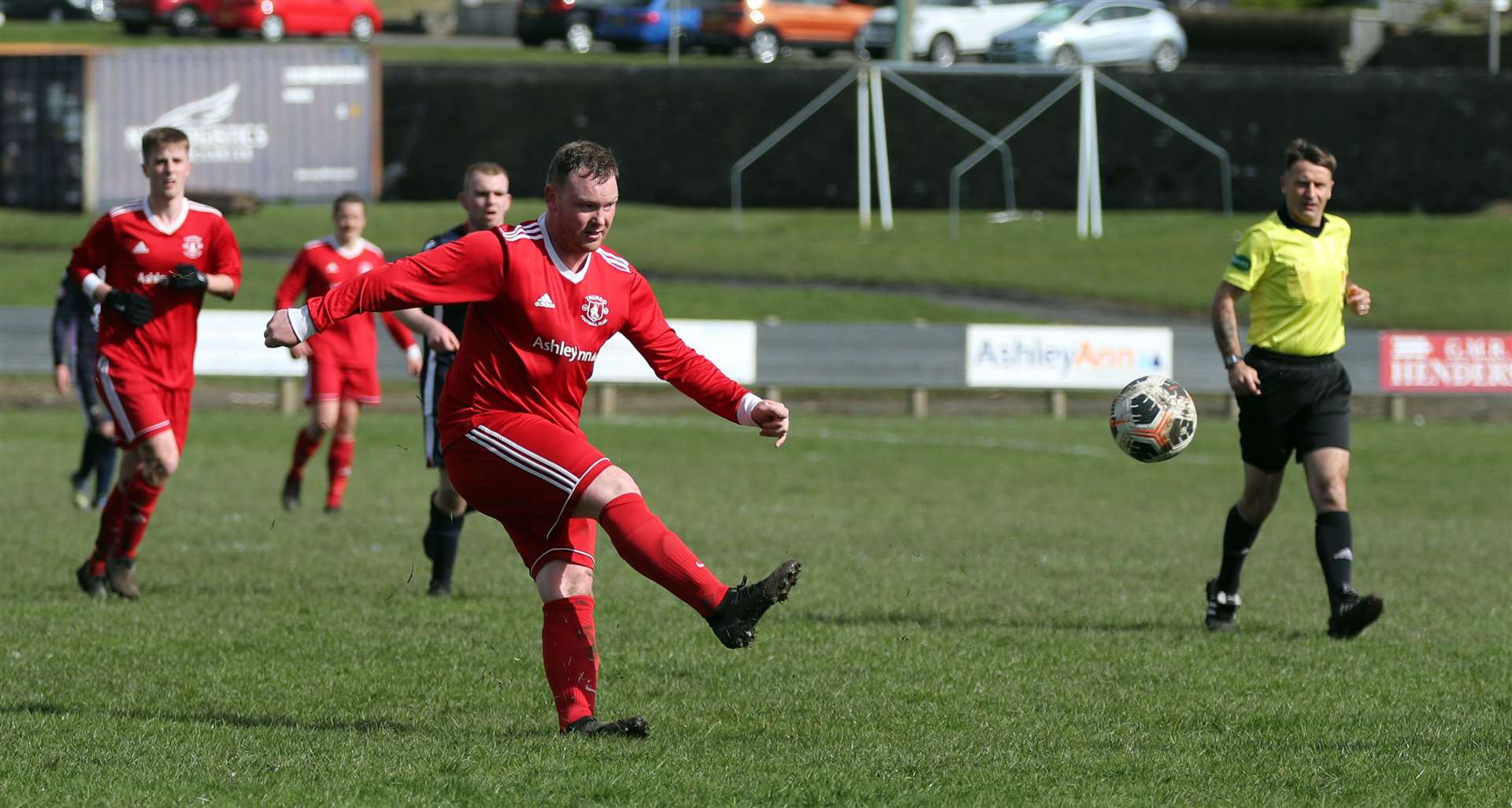 James Murray fires as shot at goal.