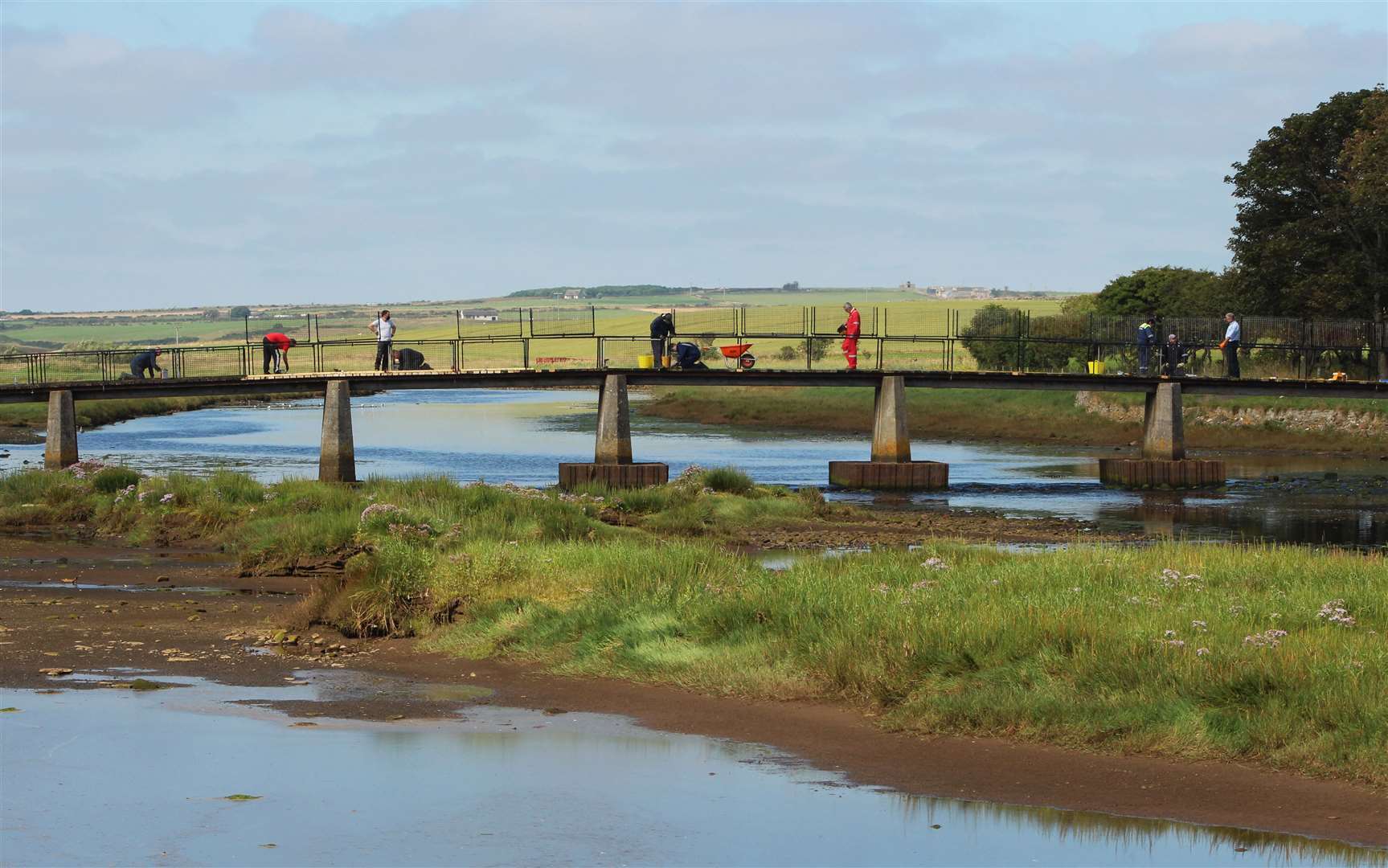 Work taking place on Saturday in what was the biggest project yet undertaken by Wick Paths Group. Picture: Alan Hendry