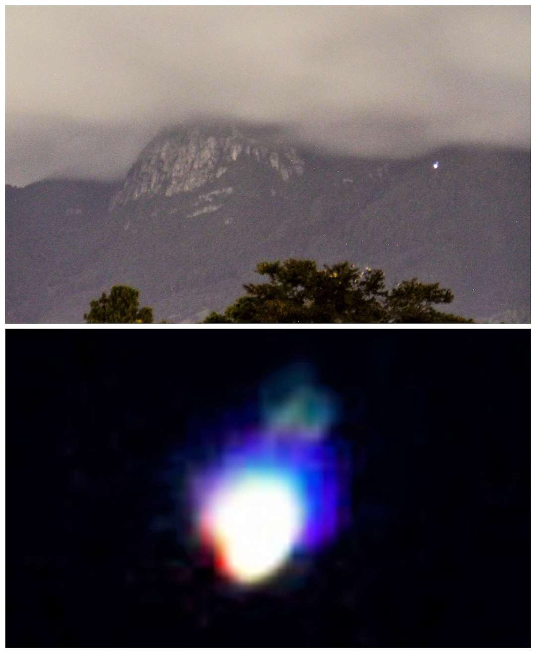 Mystery light phenomenon at 4.31am. Picture: uapcolombia.com