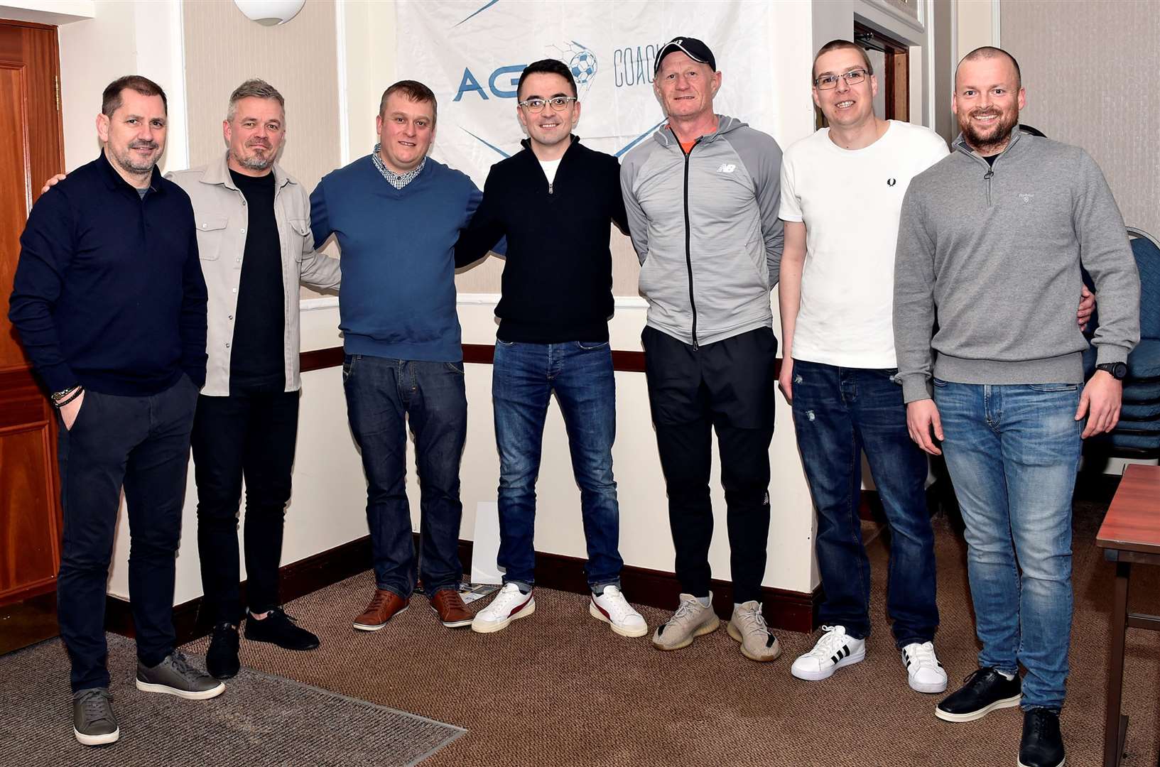 AG Coaching team with Jackie McNamara, Simon Donnelly and Colin Hendry. Picture: Mel Roger