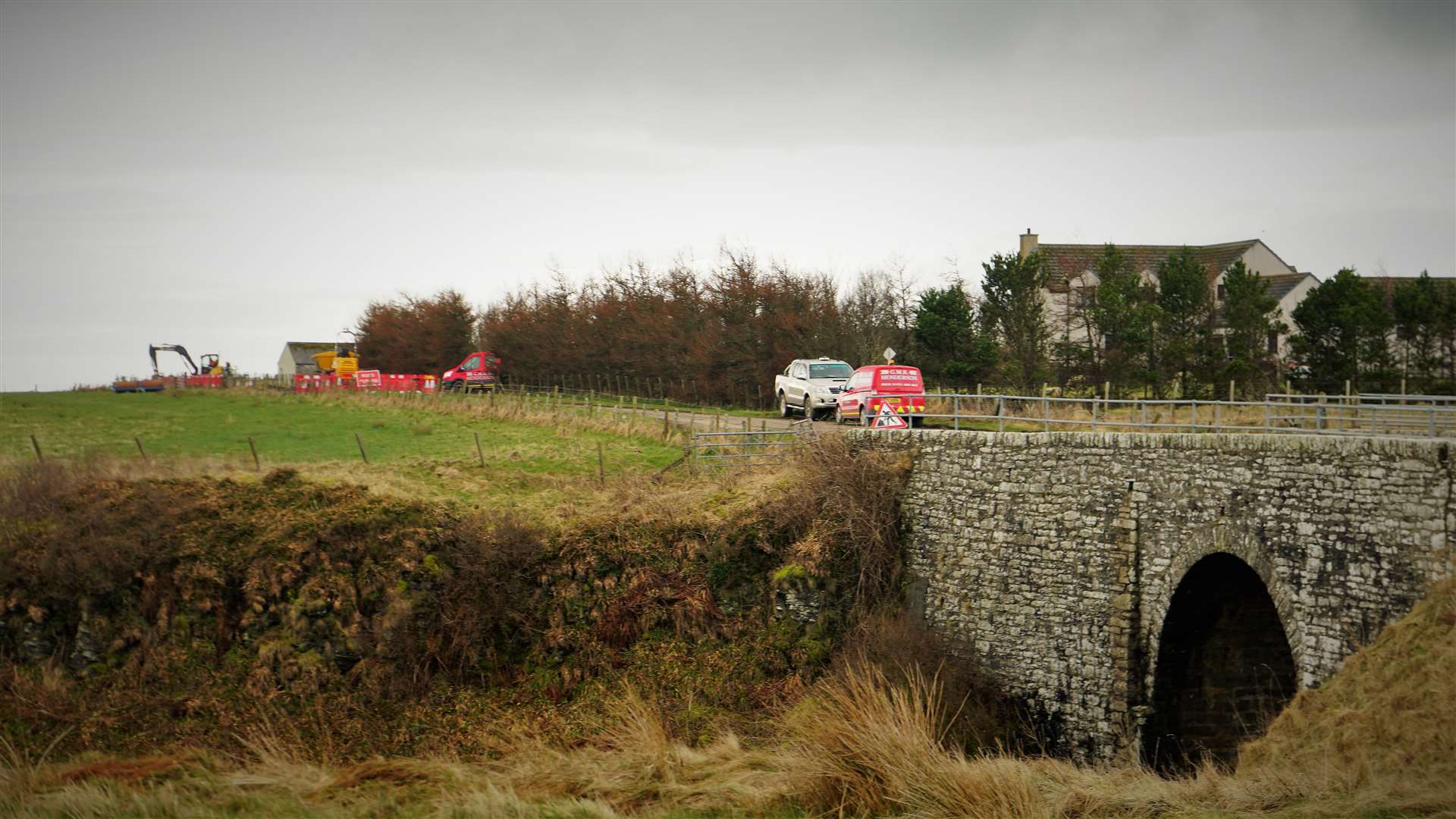 Scottish Water is working in the Camster area and the road is closed from the A99 side. The long-standing issue of broken water pipes will hopefully be resolved after completion of the work early next year. Picture: DGS