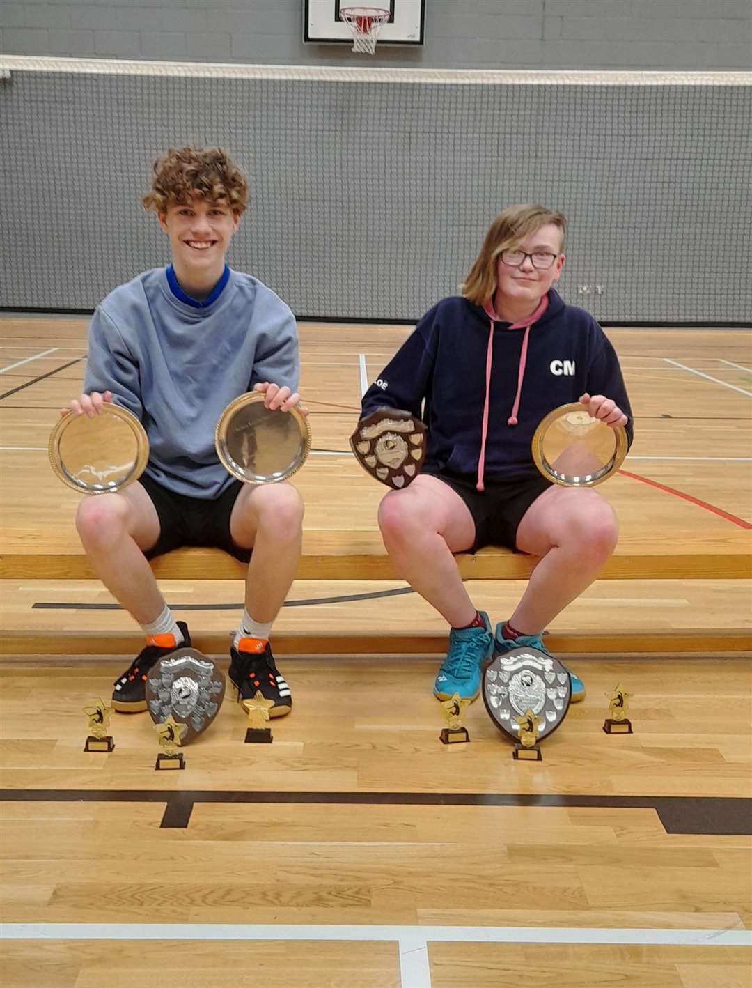 U15 treble winners Arran Johnson and Chloe Mackenzie. Picture: Kerry Mackenzie