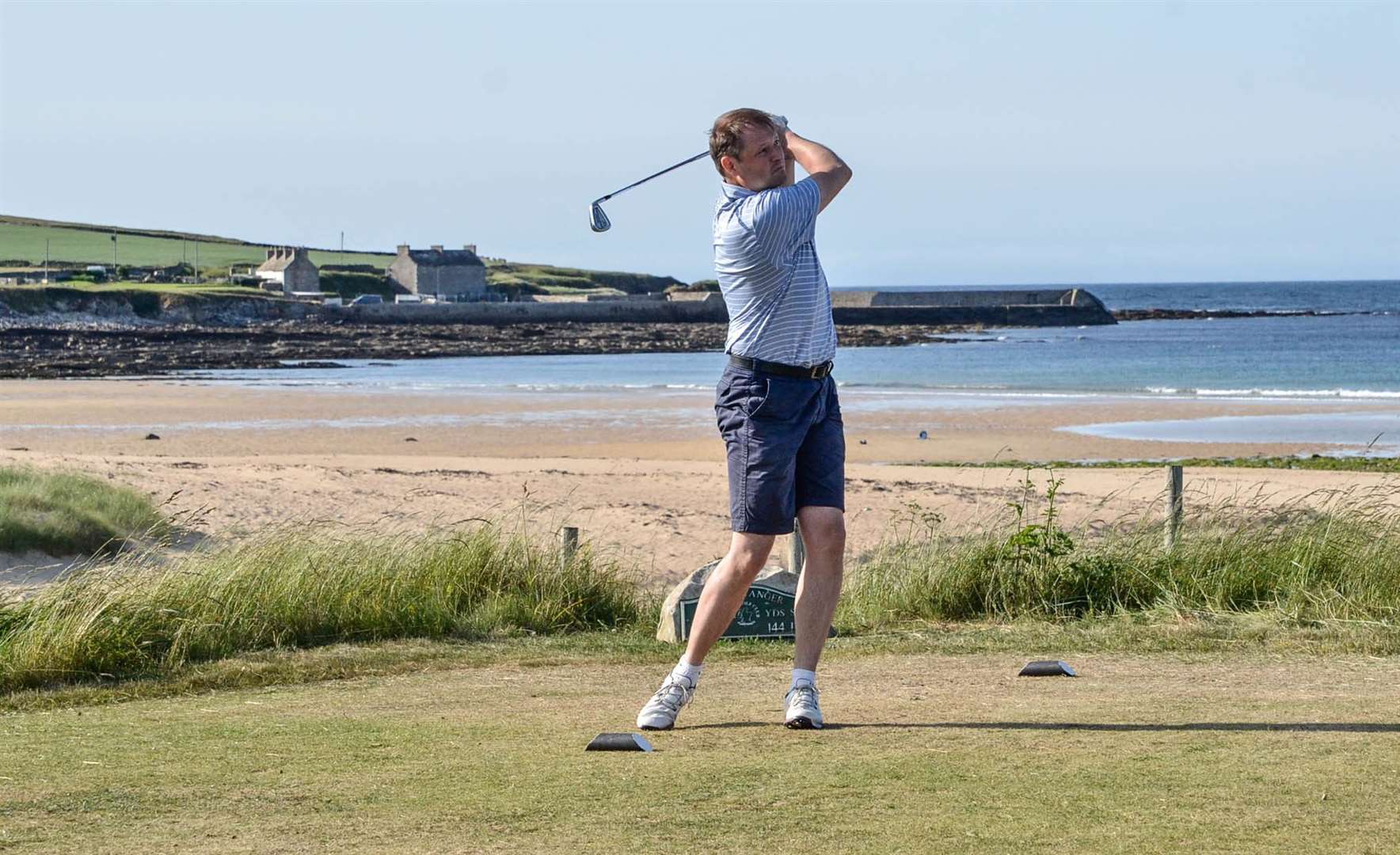 Reay gents' champion Colin Paterson teeing off at the fifth hole. Picture: Mike Halliday