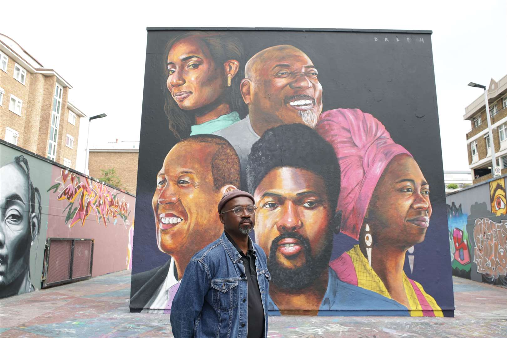Neequaye Dreph said he spent seven days painting the mural to mark the start of National Blood Week (Keanu Taylor/PA)