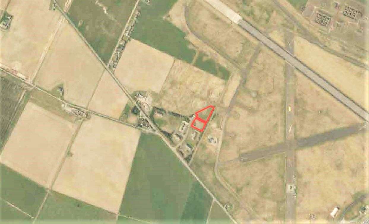 Aerial view showing where the building will be sited at Wick Business Park.