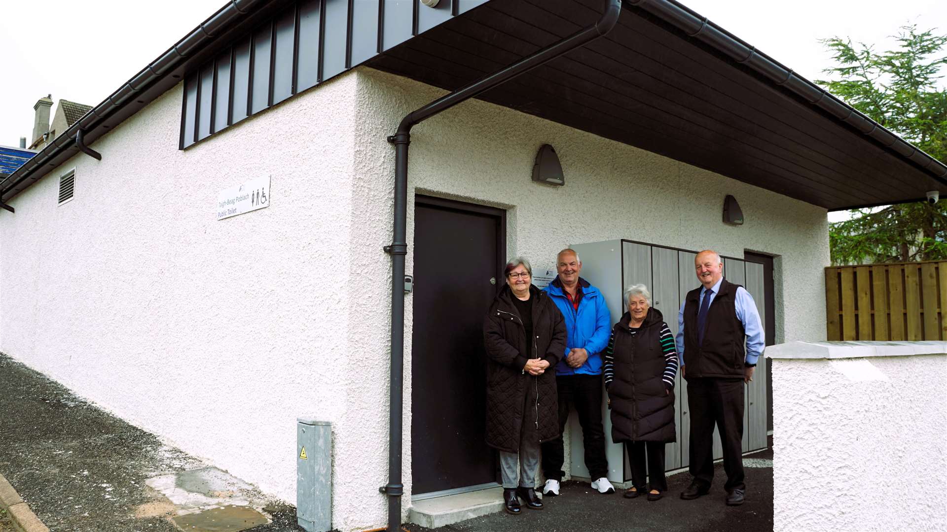 Highland councillors Jan McEwan (left), Raymond Bremner and Willie Mackay (right) with Wick community councillor Wendy Campbell at the opening of the refurbished Whitechapel toilets last year. Picture: DGS