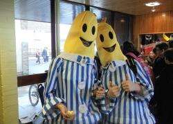 The Bananas in Pyjamas made an appearance during Friday’s fundraiser.