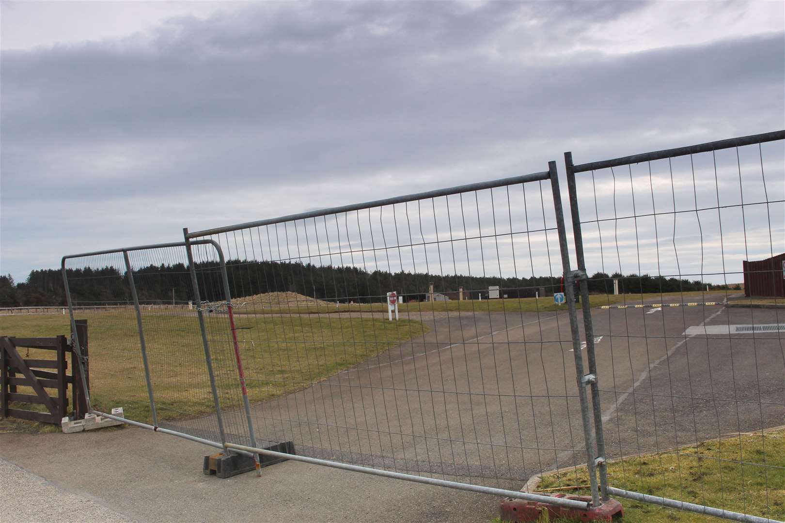 Locked gates at the Caravan and Motorhome Club's site at Dunnet Bay on Sunday. The site would have been due to open for the season on March 20. Picture: Alan Hendry