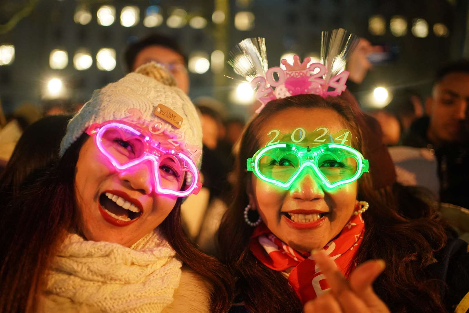 People at the London Eye in central London during the new year celebrations (Victoria Jones/PA)
