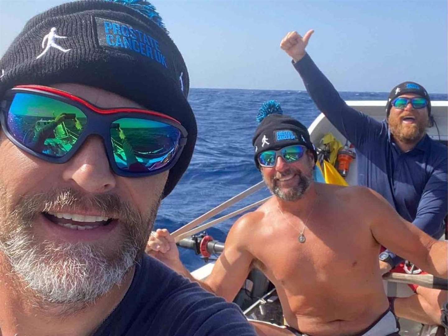 Three fathers make up the Ocean Dadventure team – Steve Woolley, right, Neil Furminger, centre, and Matt Garman (Ocean Dadventure/PA)