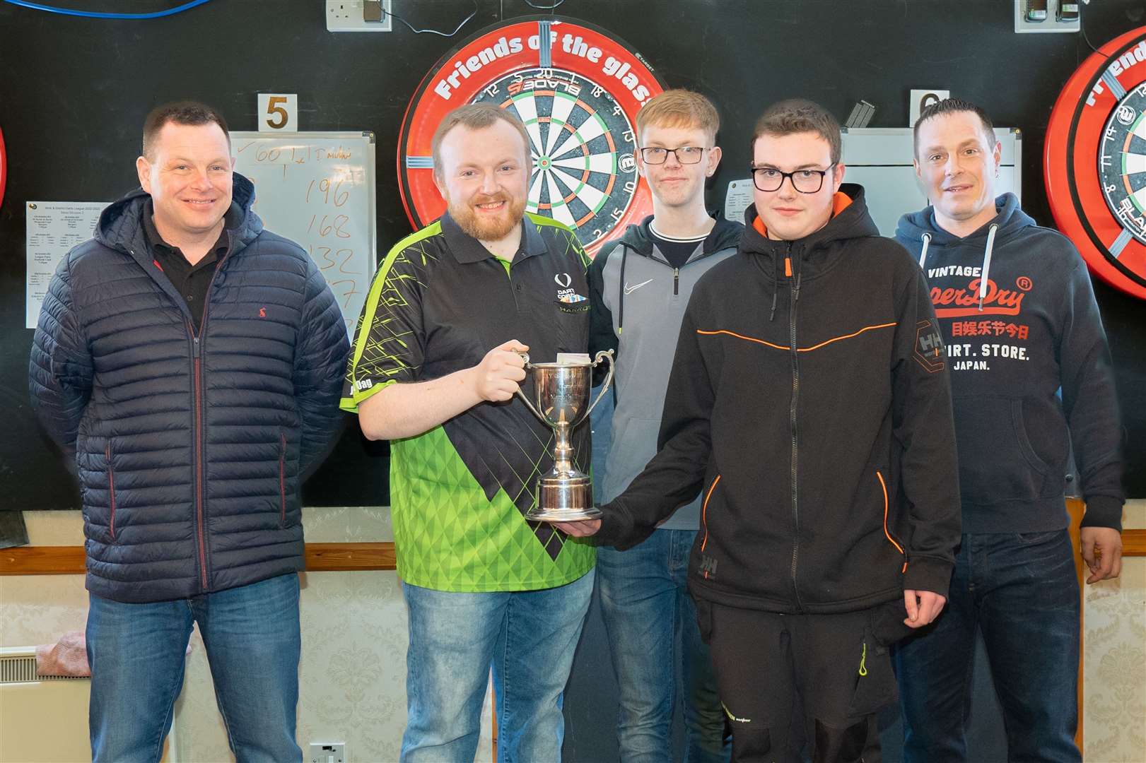 Jordan Oag and Ryan Campbell were winners of the Ray Sinclair Memorial Cup held by Wick and District Darts League. Picture: Saulius Kazakauskas