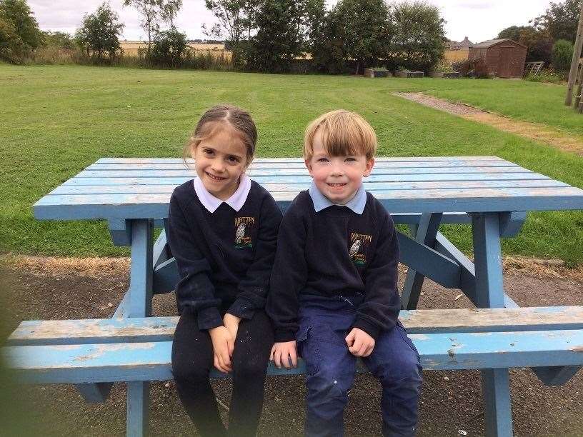 Vivien Csonka and Jamie Henderson are Watten Primary schools new P1s this year.