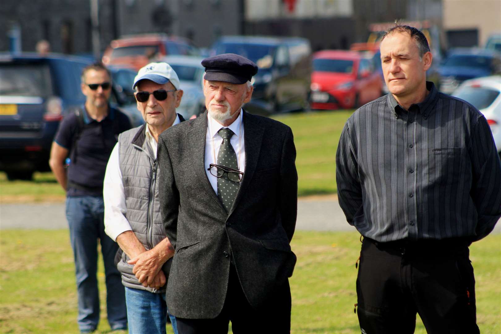 Some of the onlookers at the Braehead in Wick during the second National Fishing Remembrance Day. Picture: Alan Hendry