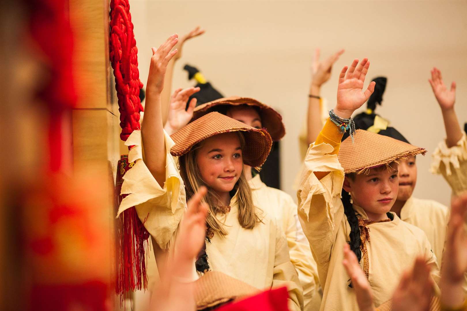 Children from Scotland and China performing Warriors! Picture: Christina Riley