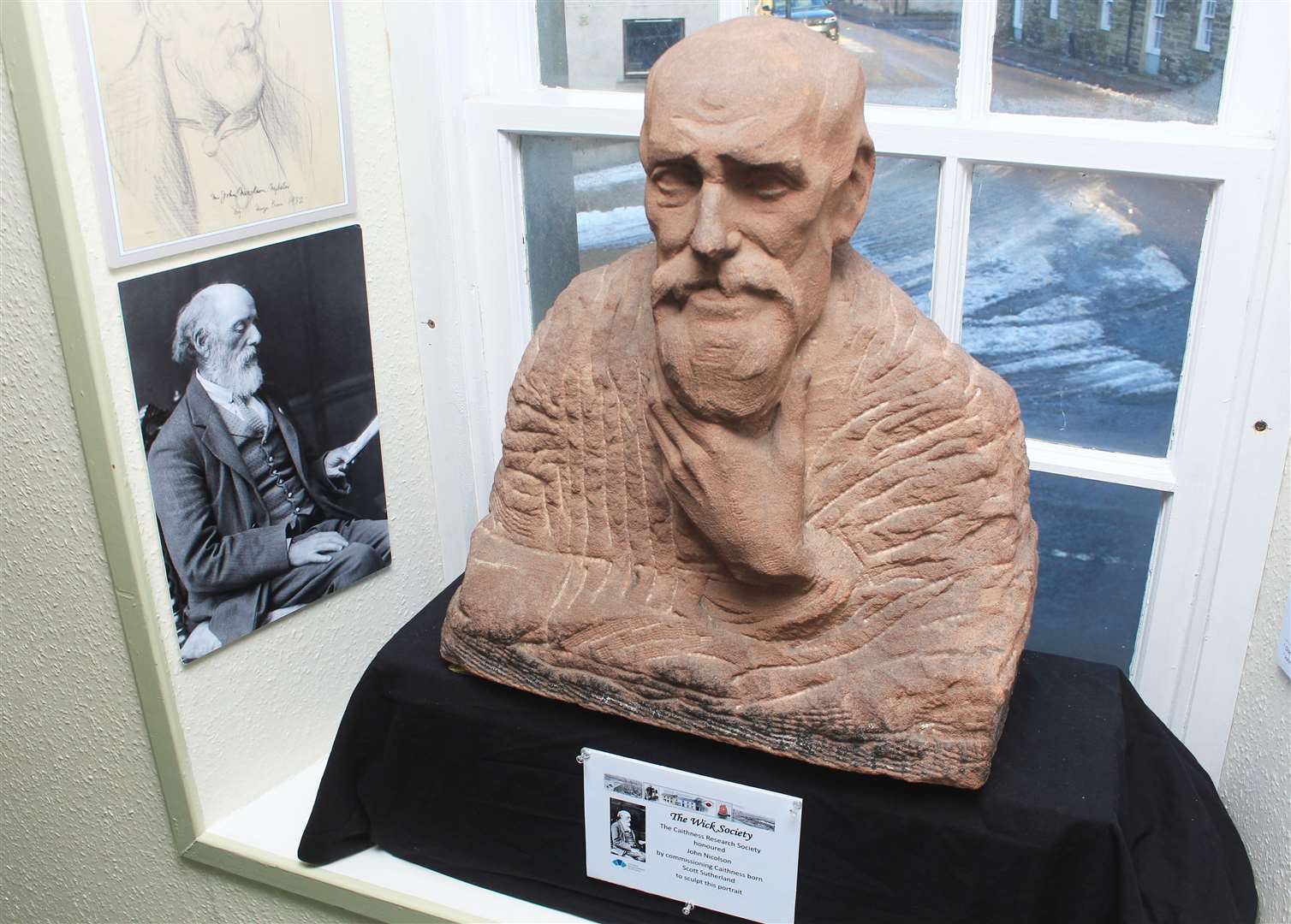 Bust of John Nicolson in Wick Heritage Centre that was created by Scott Sutherland. Picture: Alan Hendry