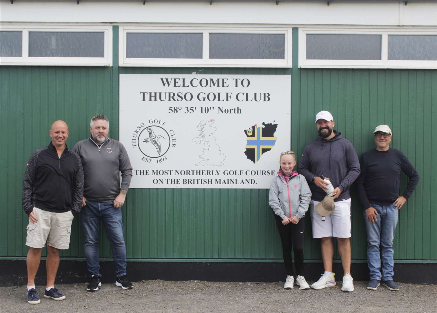 From left: Andrew Lannon (club secretary), William Durrand (club captain), Lily Moodie (junior member), Peter Finch and David Irvine (club member). Picture: Chris Bacon