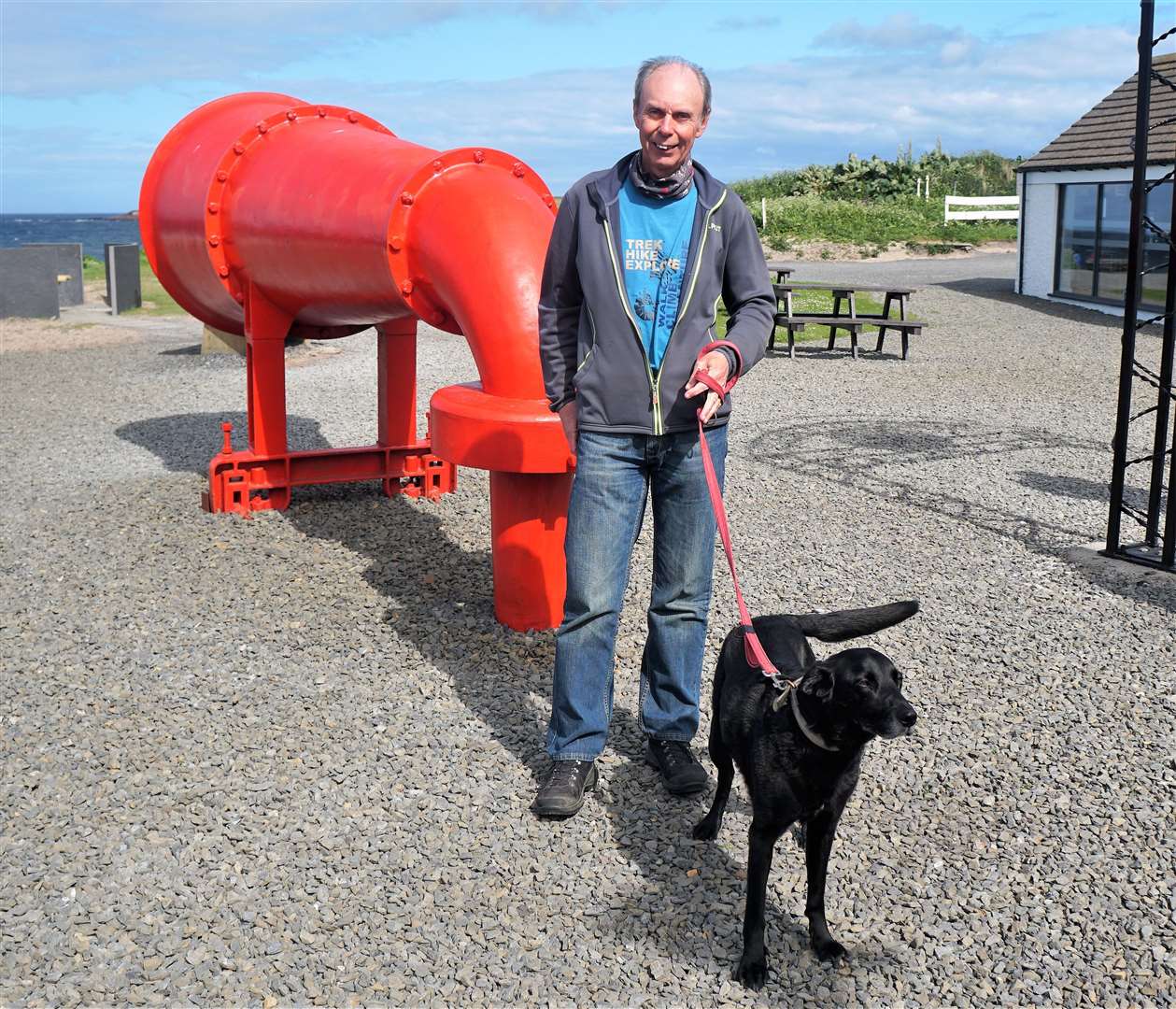 Charlie Bain donated £1000 to the project and has helped maintain the trail since its inception. Charlie is a keen walker who has gone on global treks. As ever, he was accompanied by his faithful companion Jet the dog on Monday.
