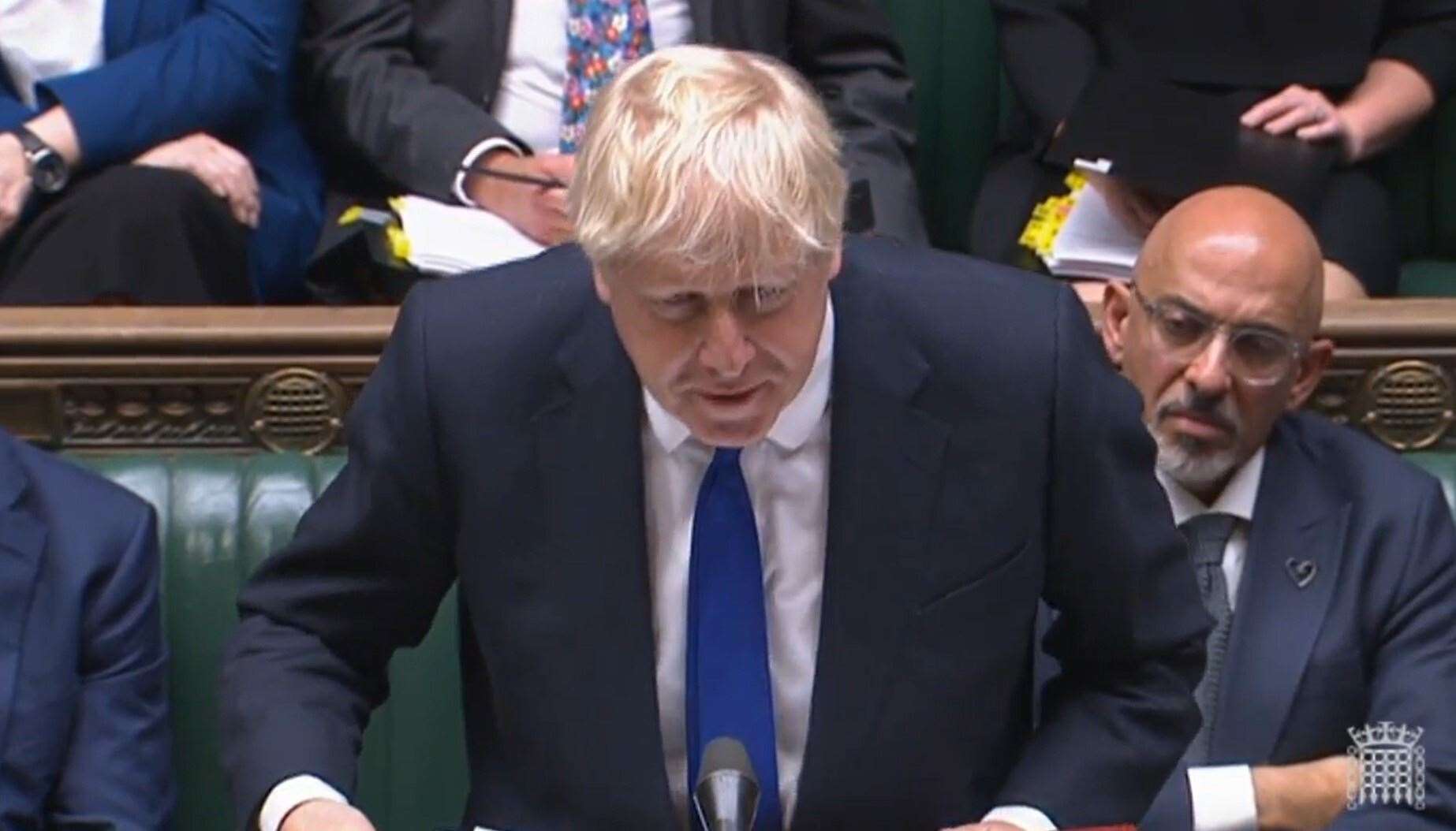 Boris Johnson during Prime Minister’s Questions (House of Commons/PA)